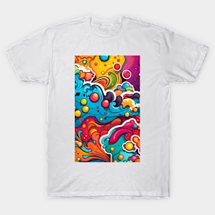 splash colors fabric pattern graphic illustration design by ironpalette T-Shirt